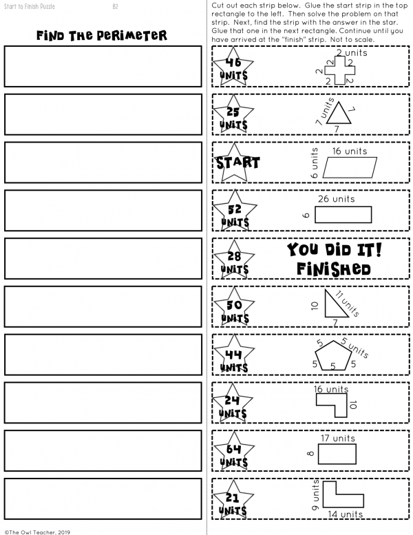 Finding the Perimeter Start2Finish Printable & Digital (Google) Math