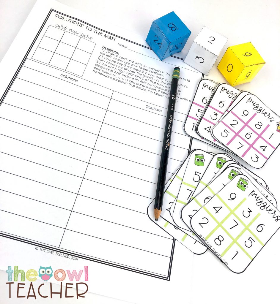 It's so important that students are increasing their critical thinking skills in math each day. Learn how I use the game puzzlers to do just that! Save this pin and then check it out!