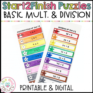 Basic Multiplication and Division Facts Start2Finish Puzzles Printable & Digital