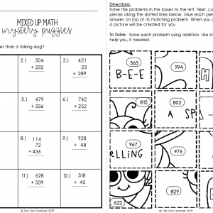 Add & Subtract within 1000 Mixed Up Puzzles Printable & Digital (Google)