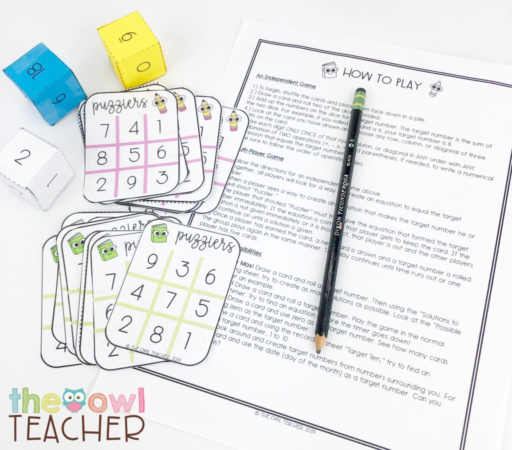 It's so important that students are increasing their critical thinking skills in math each day. Learn how I use the game puzzlers to do just that! Save this pin and then check it out!