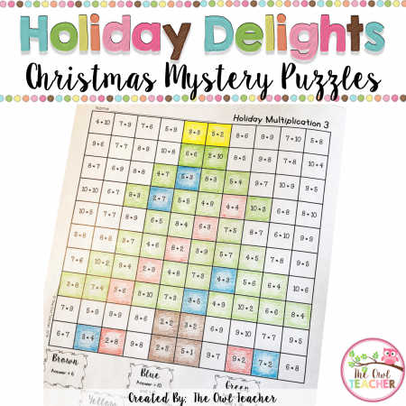 Christmas Multiplication Mystery Puzzle - The Owl Teacher