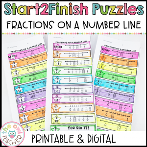 Fractions on a Number Line Start2Finish Printable & Digital (Google) Puzzles