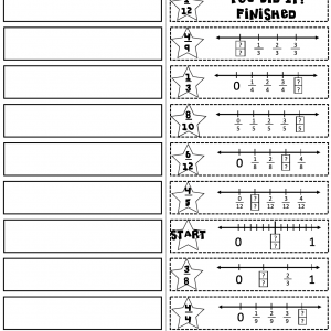 Fractions on a Number Line Start2Finish Printable & Digital (Google) Puzzles