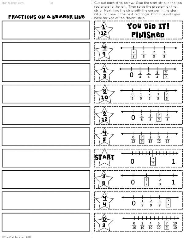 Fractions on a Number Line Start2Finish Printable &amp; Digital (Google ...