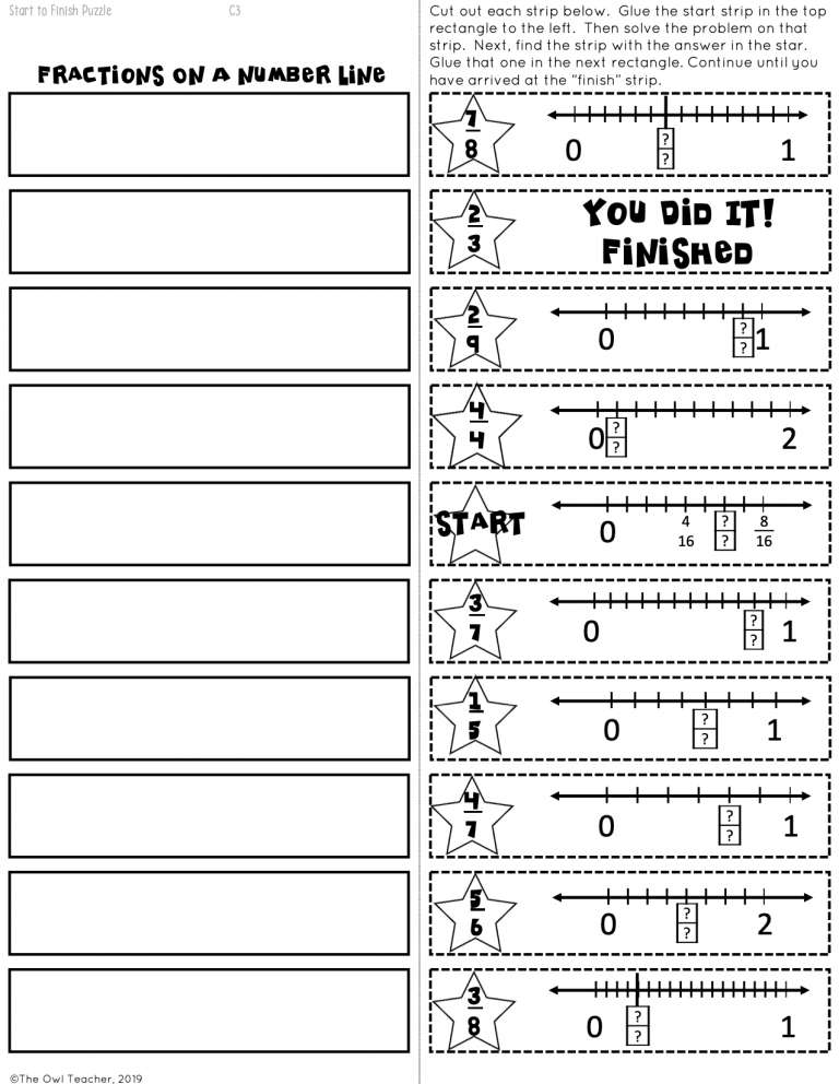 Fractions on a Number Line Start2Finish Printable &amp; Digital (Google ...