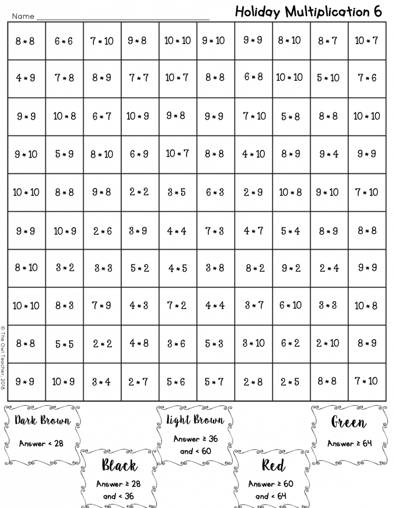 Christmas Multiplication Mystery Puzzle - The Owl Teacher