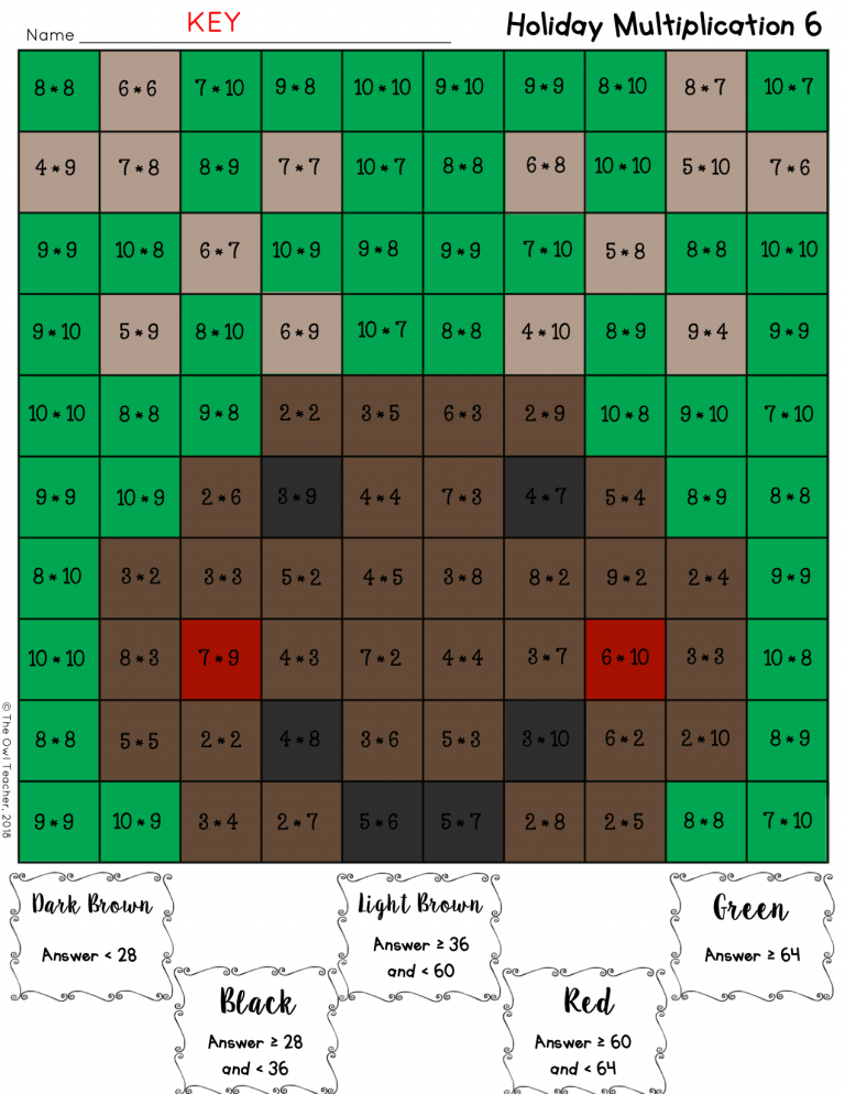Christmas Multiplication Mystery Puzzle - The Owl Teacher