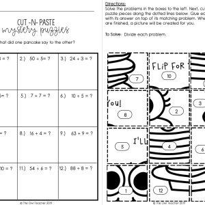Division Fact Practice Mixed Up Puzzles Printable & Digital (Google)