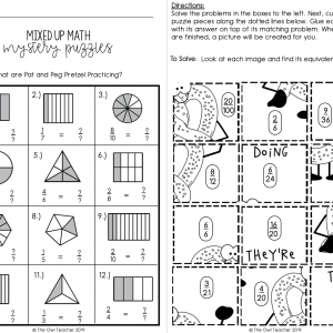 Equivalent Fractions Mixed Up Puzzles Printable & Digital (Google)