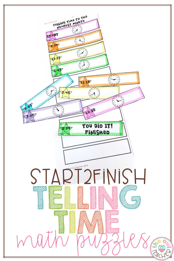 Telling Time Start2Finish Math Puzzles Printable & Digital (Google) via @deshawtammygmail.com