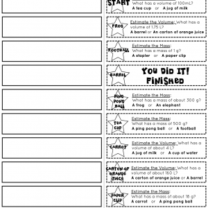 Estimating Liquid Volume and Mass Start2Finish Printable & Digital Puzzles