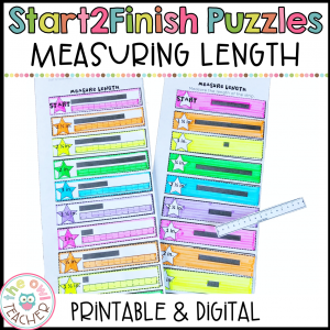Measuring Length Using a Ruler Start2Finish Printable & Digital (Google) Puzzles