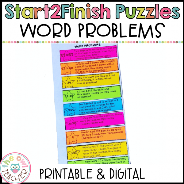 Solving Word Problems Start2Finish Printable & Digital (Google) Math ...