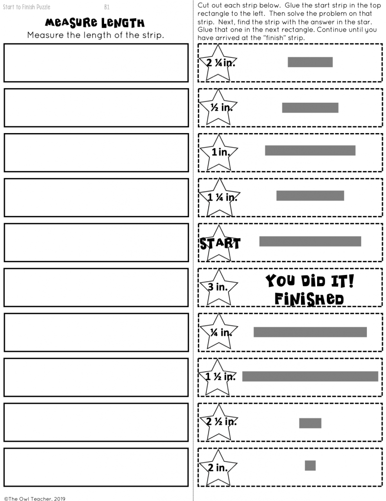 Measuring Length Using a Ruler Start2Finish Printable & Digital (Google