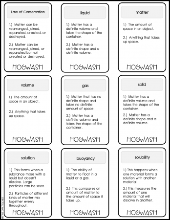 Matter Vocabulary Games and Worksheets Practice - The Owl Teacher