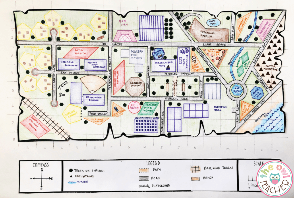 Explore learning the important geometry terms while working on a hands-on math project that integrates social studies! This geometry map project will engage your students definitely help them meet those all-important standards!