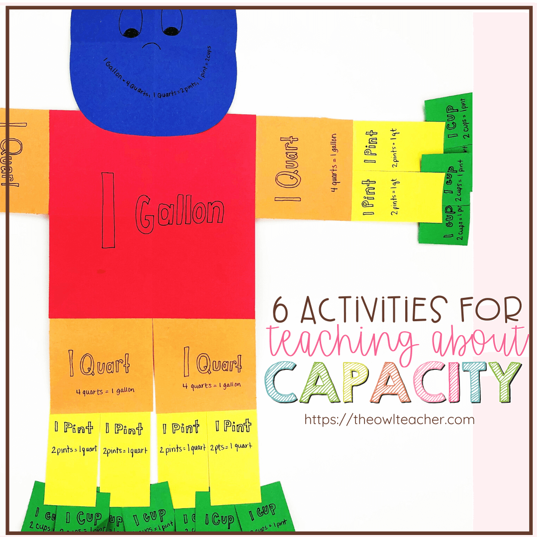 Capacity doesn't have to be difficult for students and we can make it a bit more concrete for them now. This post has some activities that will not only help your students grasp measuring capacity but also see the connections between it and other mathematical concepts, such as fractions.