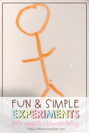 The best way to learn science is through hands-on experiences. I love sharing these fun, engaging experiments with my students. Here are some fun and simple experiments for upper elementary that you can use with your students right away!