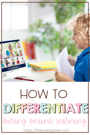 Trying to differentiate during online learning can feel like a huge challenge. This post provides lots of ideas to help make distance learning easier when it comes to differentiation in the classroom!