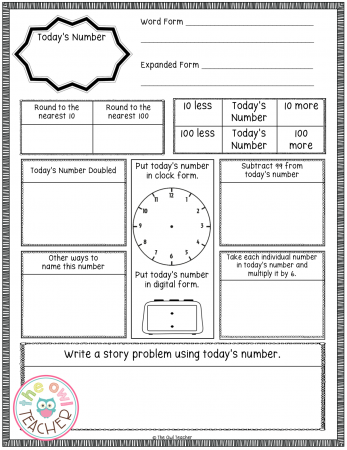 Number of the day is a math opening activity that can be used regularly during math workshop to help promote numeracy and to show the relationship between numbers.