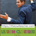 One component of Math workshop is the closing. It's important to use many different lesson closures. This post walks you through several ideas and strategies to use at the end of your lesson to help your students deepen their learning and reflect more! Save this pin and click through to learn more!