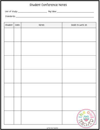 When you're meeting with students during guided math, you need to record your observations. Grab this free sheet for conferring with students during math workshop!