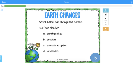 This is an example of the Earth Changes Boom Card Learning Deck. It is a great way for students to practice or review important concepts in science.