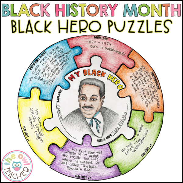 Black History Month Activity Black Hero Puzzle The Owl Teacher