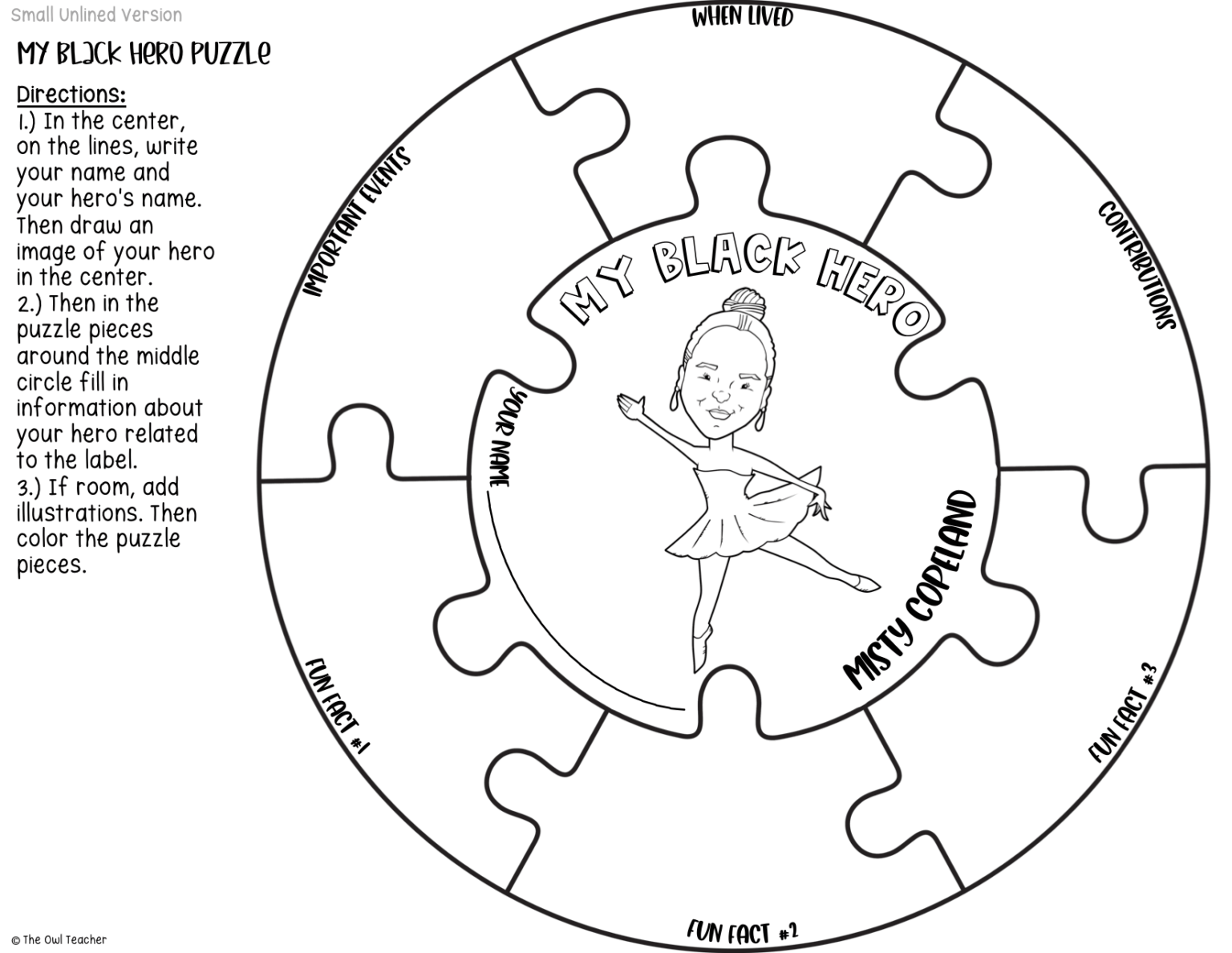 Black History Month Activity Black Hero Puzzle The Owl Teacher