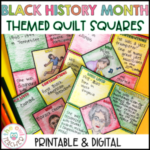Black History Month Themed Square Quilt Pattern Digital and Printable