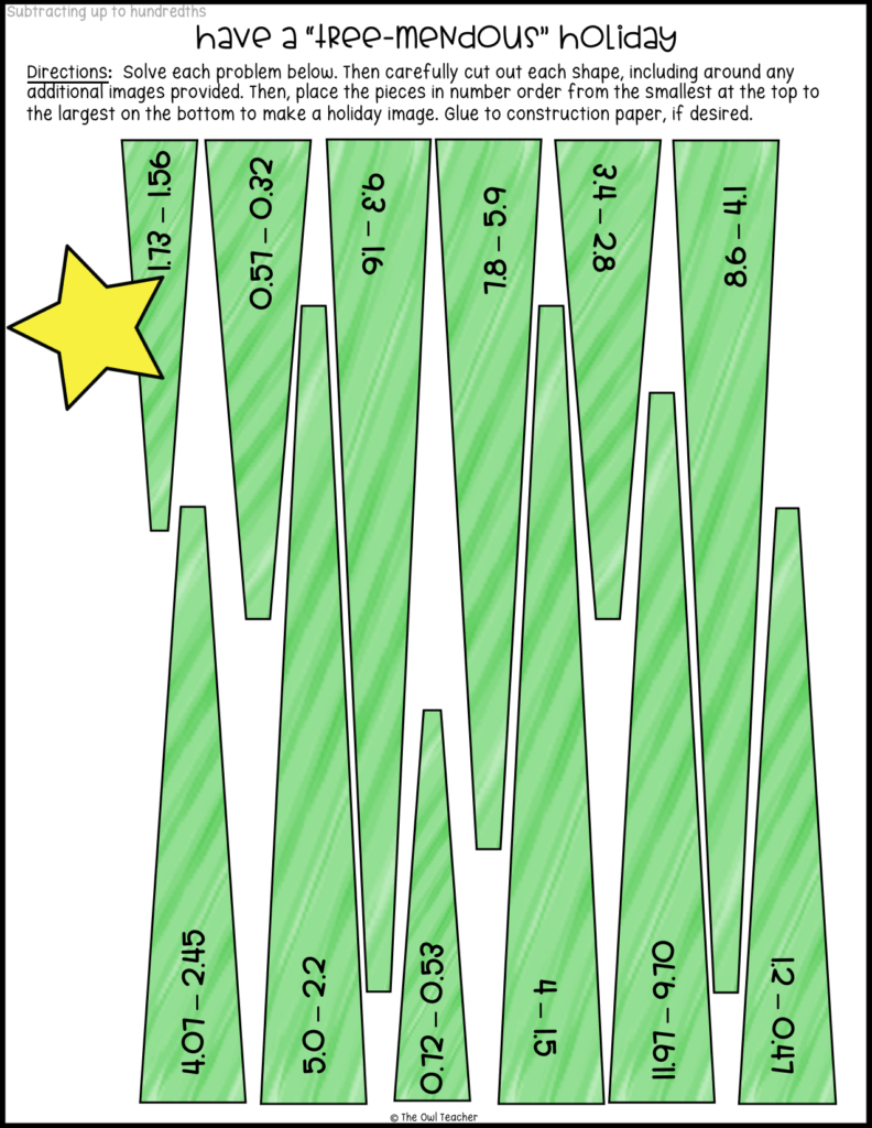 Adding and Subtracting Decimals Holiday Activity | Printable & Digital ...