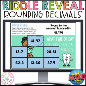 Rounding Decimals | Riddle Reveal Boom Cards