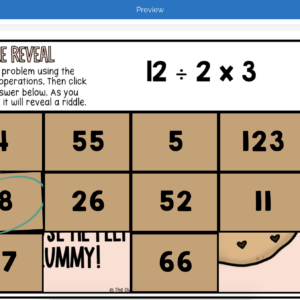 Order of Operations Riddle Reveal Boom Cards