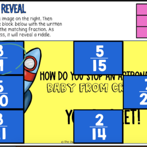 Identifying Fractions Riddle Reveal Boom Cards