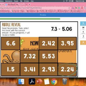 Adding and Subtracting Decimals Riddle Reveal Boom Cards
