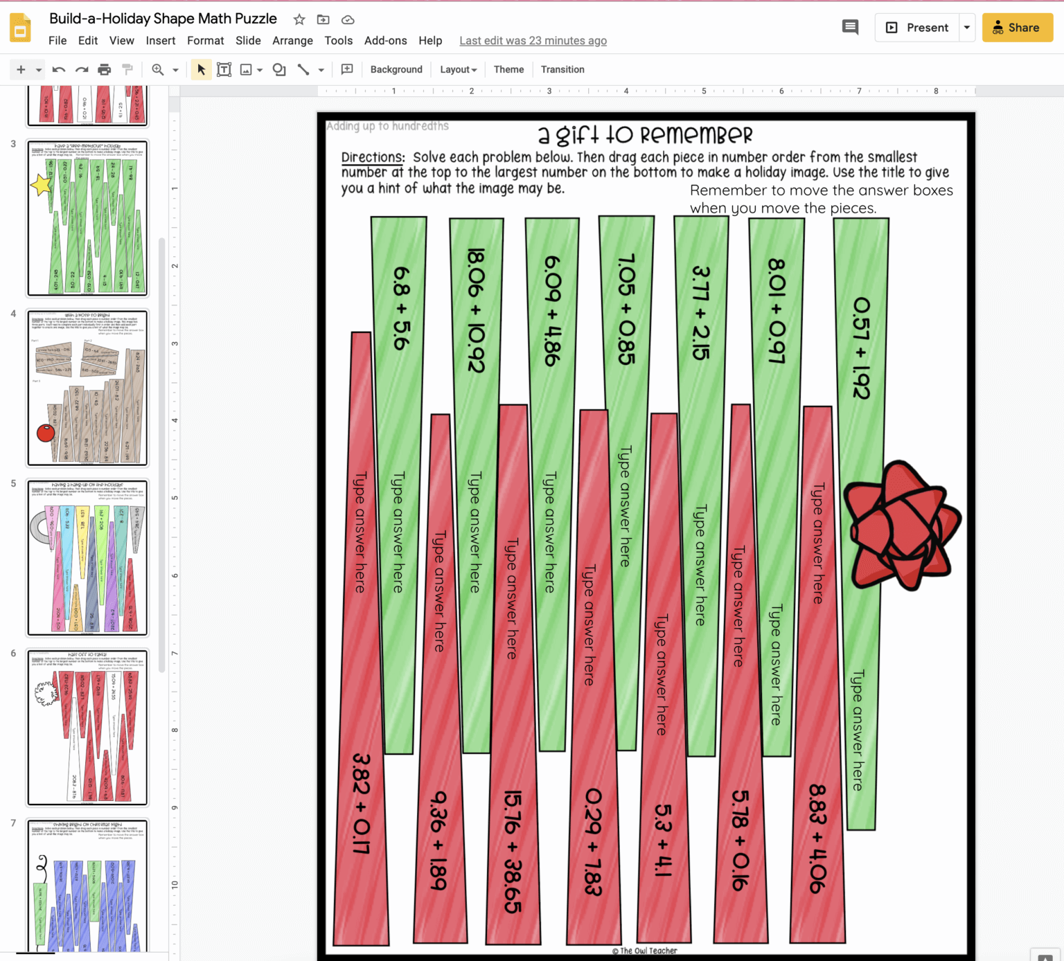 Adding and Subtracting Decimals Holiday Activity | Printable & Digital ...