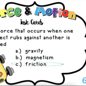 Force and Motion Boom Cards | Force and Motion Task Boom Cards
