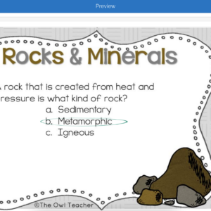 Rocks and Minerals Boom Cards | Rocks and Minerals Task Boom Cards