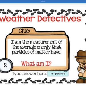 Weather Vocabulary Boom Cards Digital Activity