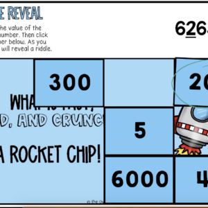 Place Value (Finding the Value of a Digit) Riddle Reveal Boom Cards