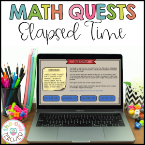 Elapsed Time Digital Math Quest Adventure
