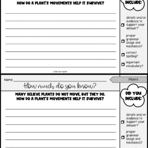 Plant Science Writing Prompts