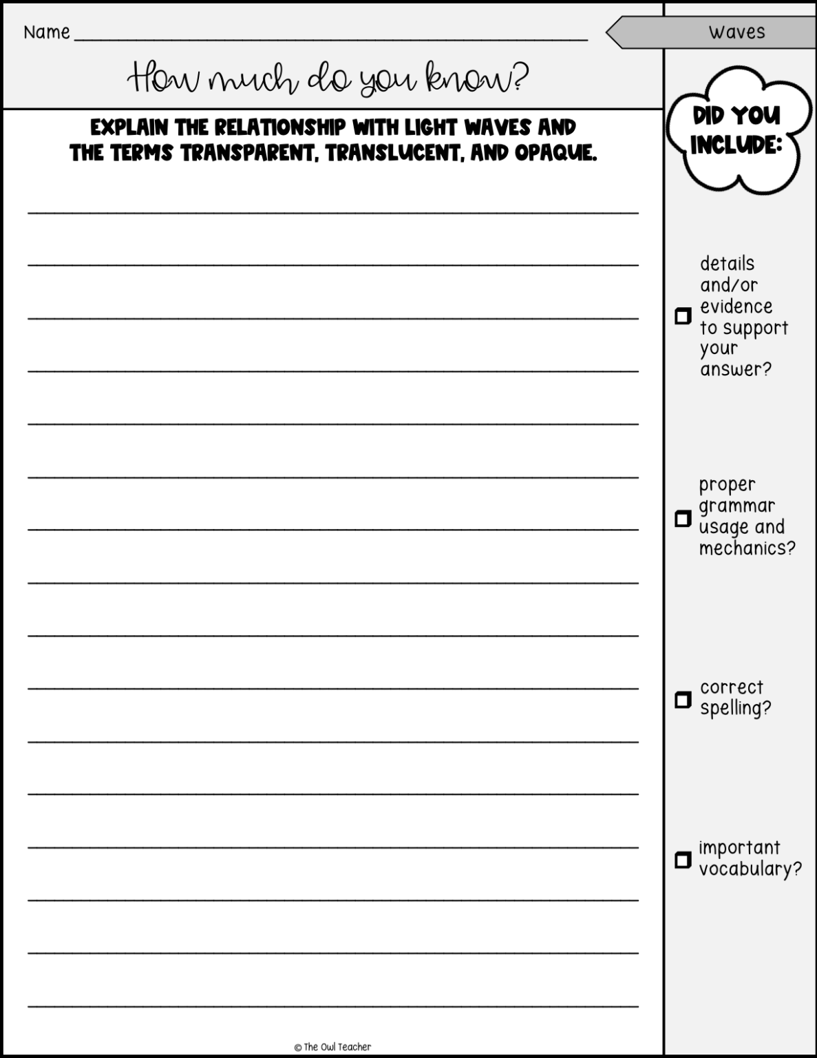 Waves Science Writing Prompts | Exit Tickets - Image 3