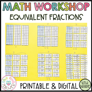 Equivalent Fractions Guided Math Workshop for 4th Grade