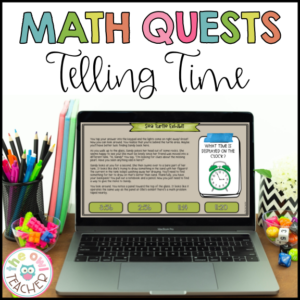 Telling Time Digital Math Quest Adventure