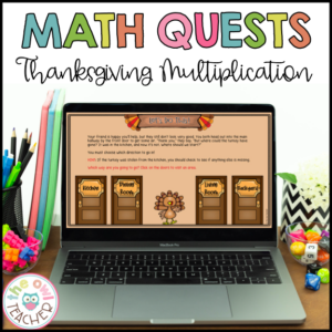 Thanksgiving Multiplication Practice Digital Math Quest Adventure