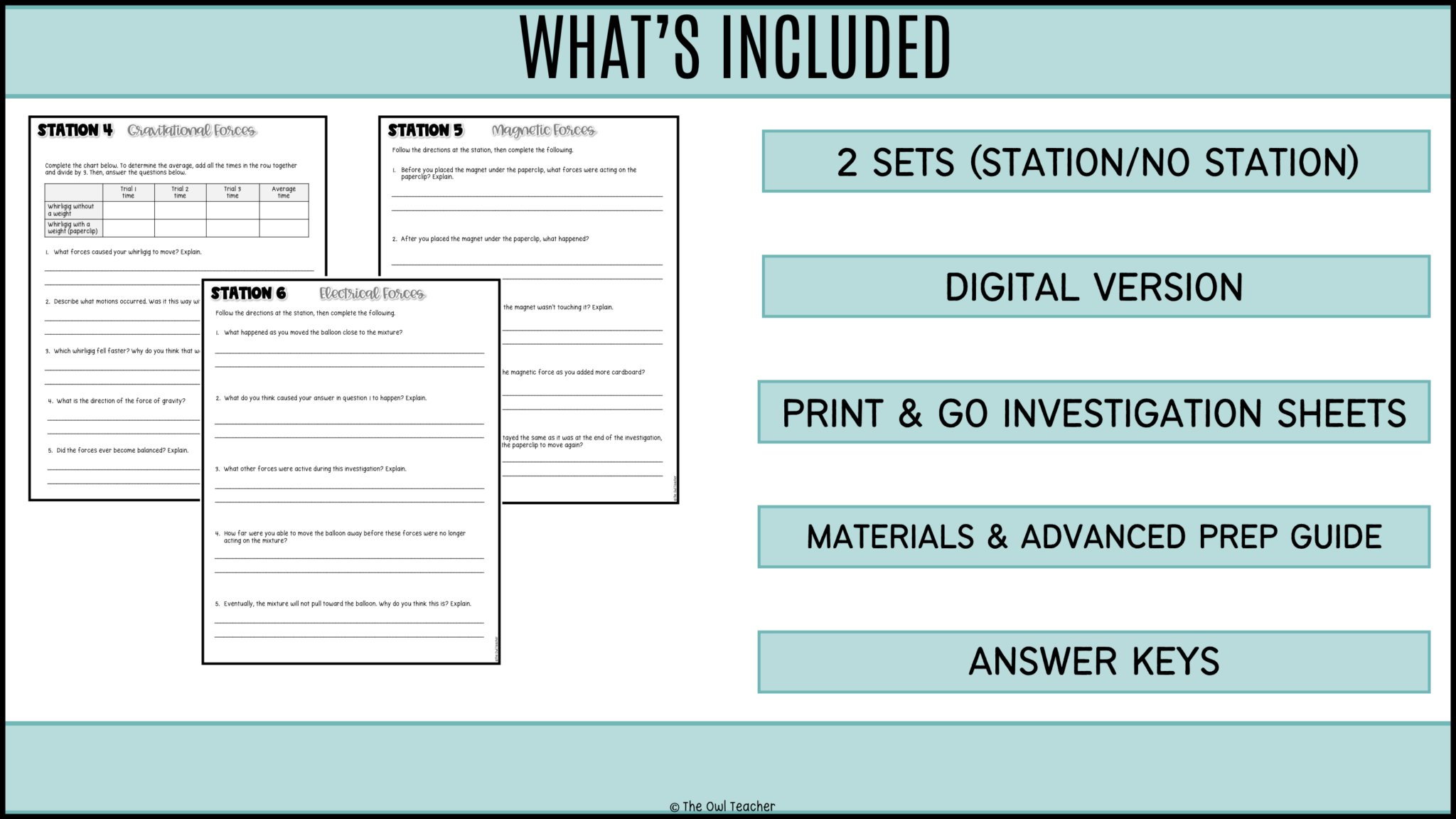 How Forces Affect Motion Centers | Lab Stations | Worksheets