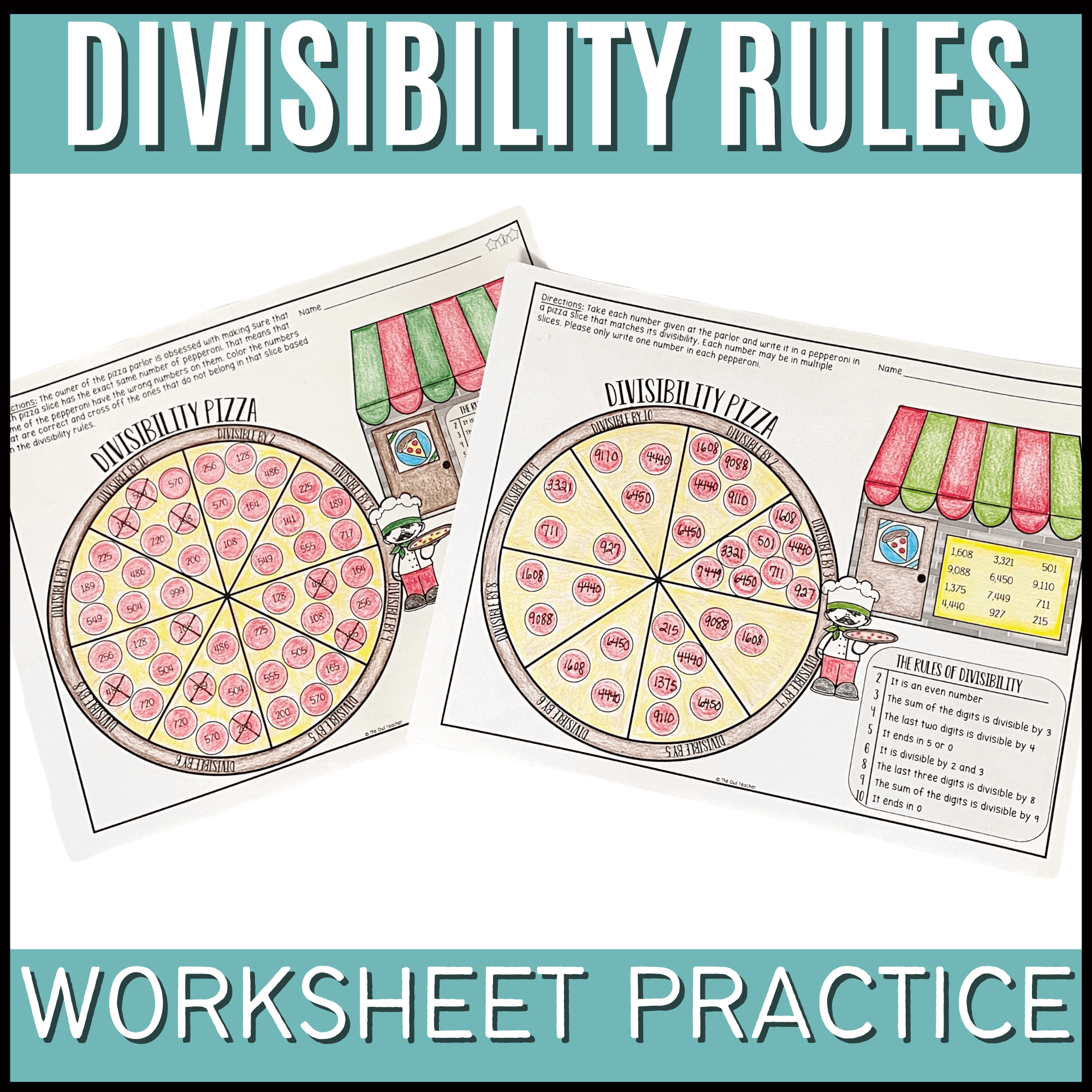 Divisibility Rules Worksheet Practice Divisibility Pizza 