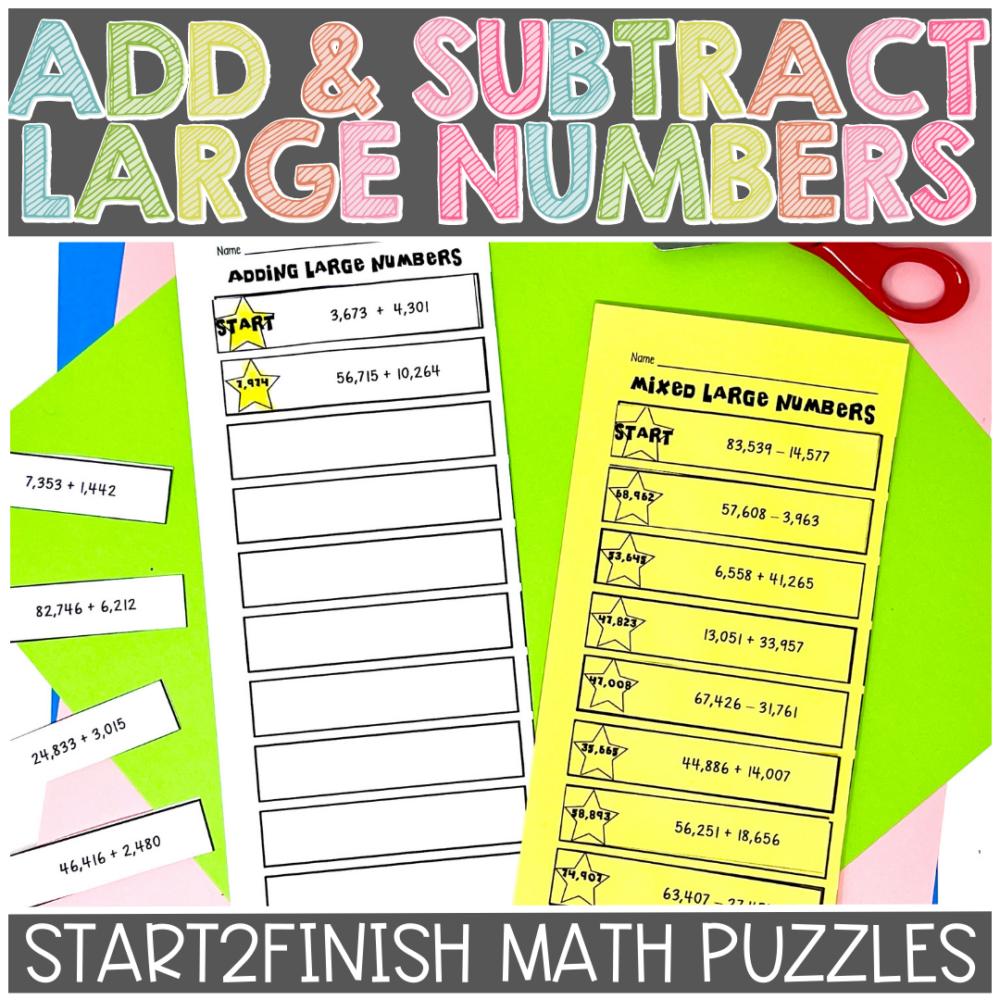 Adding and Subtracting Multi-digit Numbers with Regrouping (& Some Without)